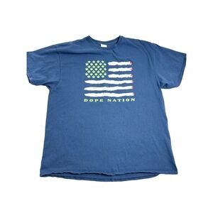 D0pe Nation Flag Plant M@ry J@ne XL Blue Men's Tee T-Shirt‎ Delta Tag